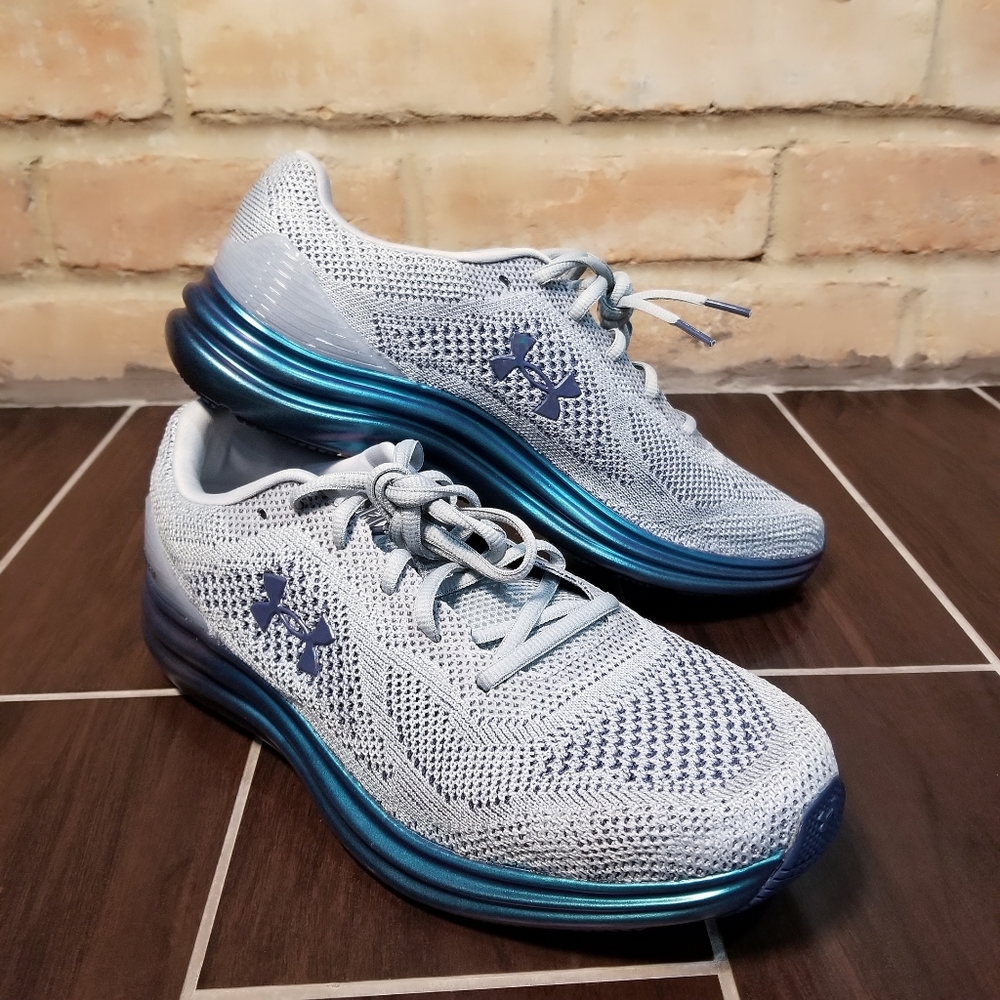 UNDER ARMOUR Men's Liquify Grey/Blue Running Shoes
